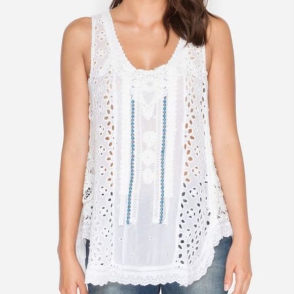 Johnny Was Tops - NWT Johnny Was Lucky Tank White XS